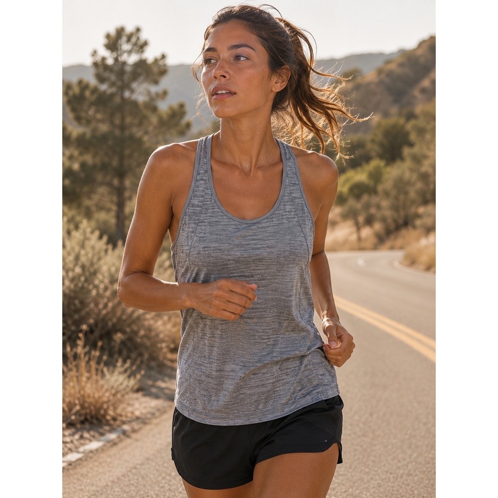 Under Armour Threadborne Racerback Tank Top Heather Grey Womens Performance S‎